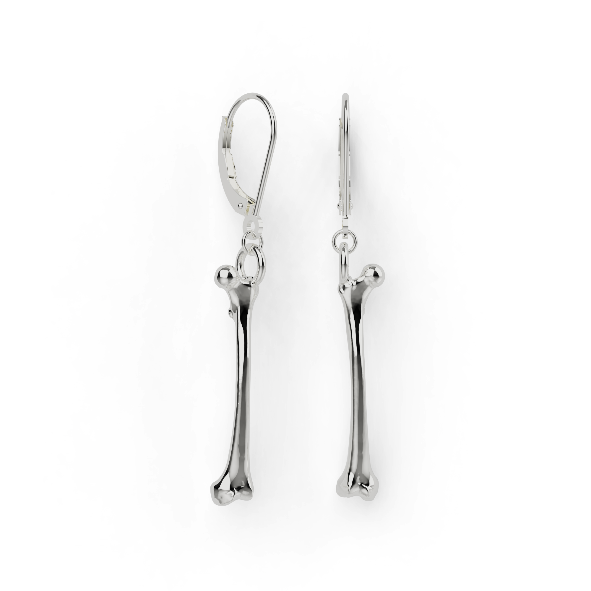femur earrings | silver femur earrings | silver