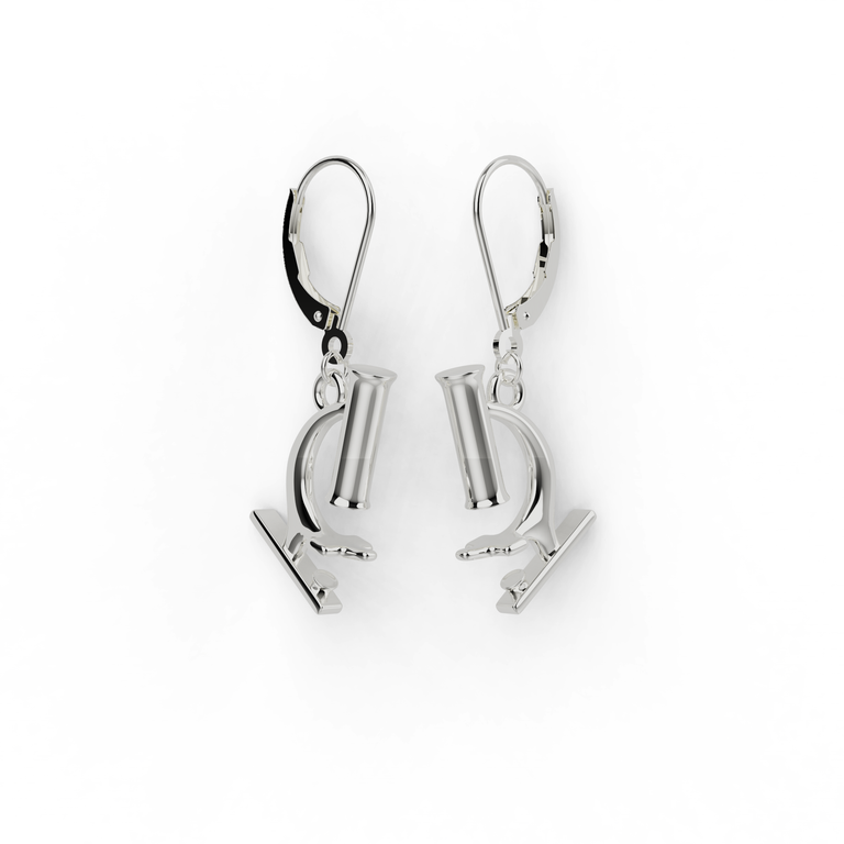 microscope earrings | silver microscope earrings | silver