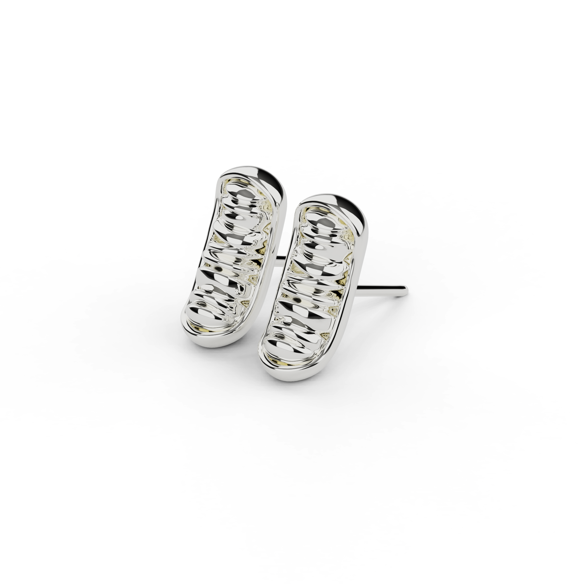mitochondria studs | silver mitochondria studs | silver