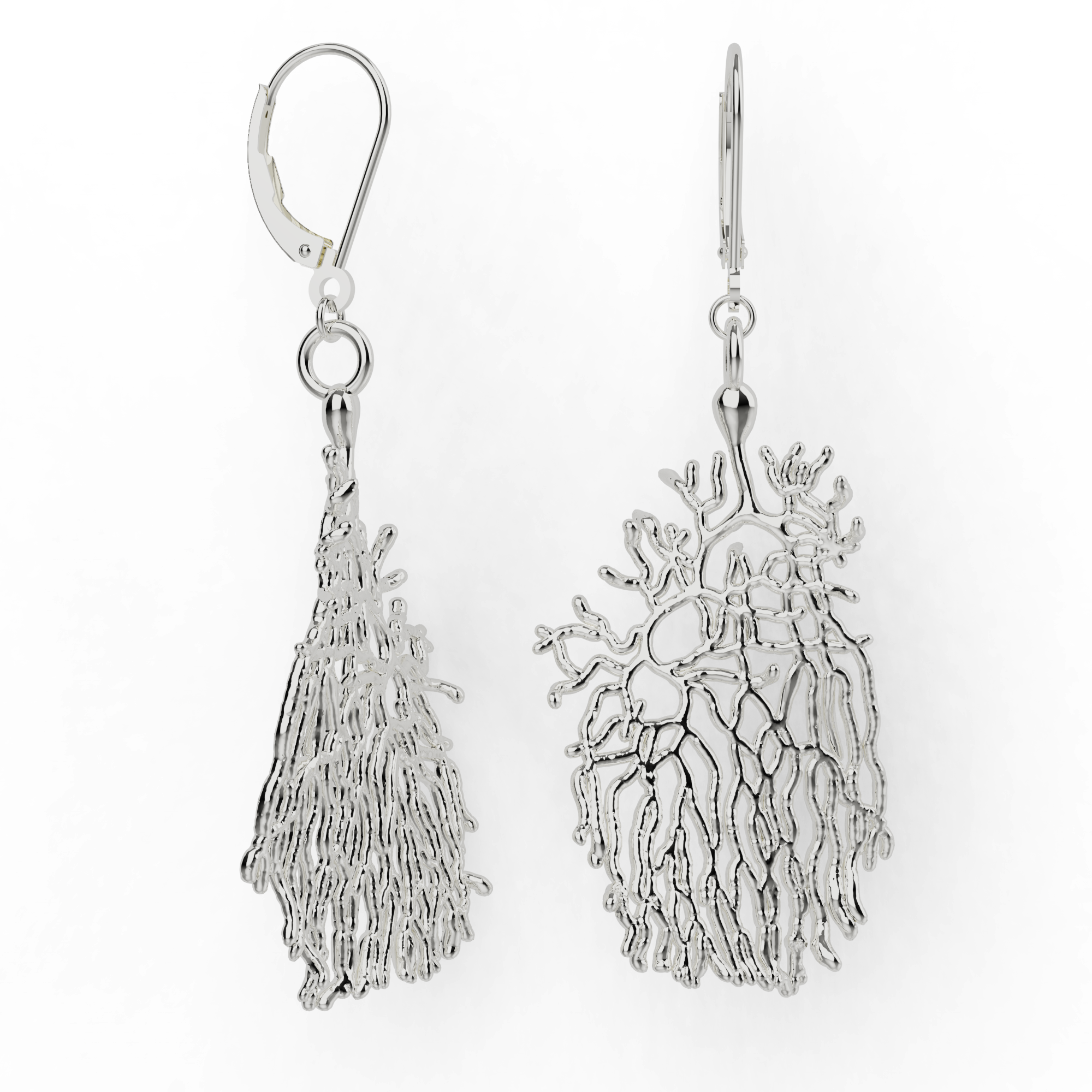 purkinje cell earrings | silver purkinje cell earrings | silver