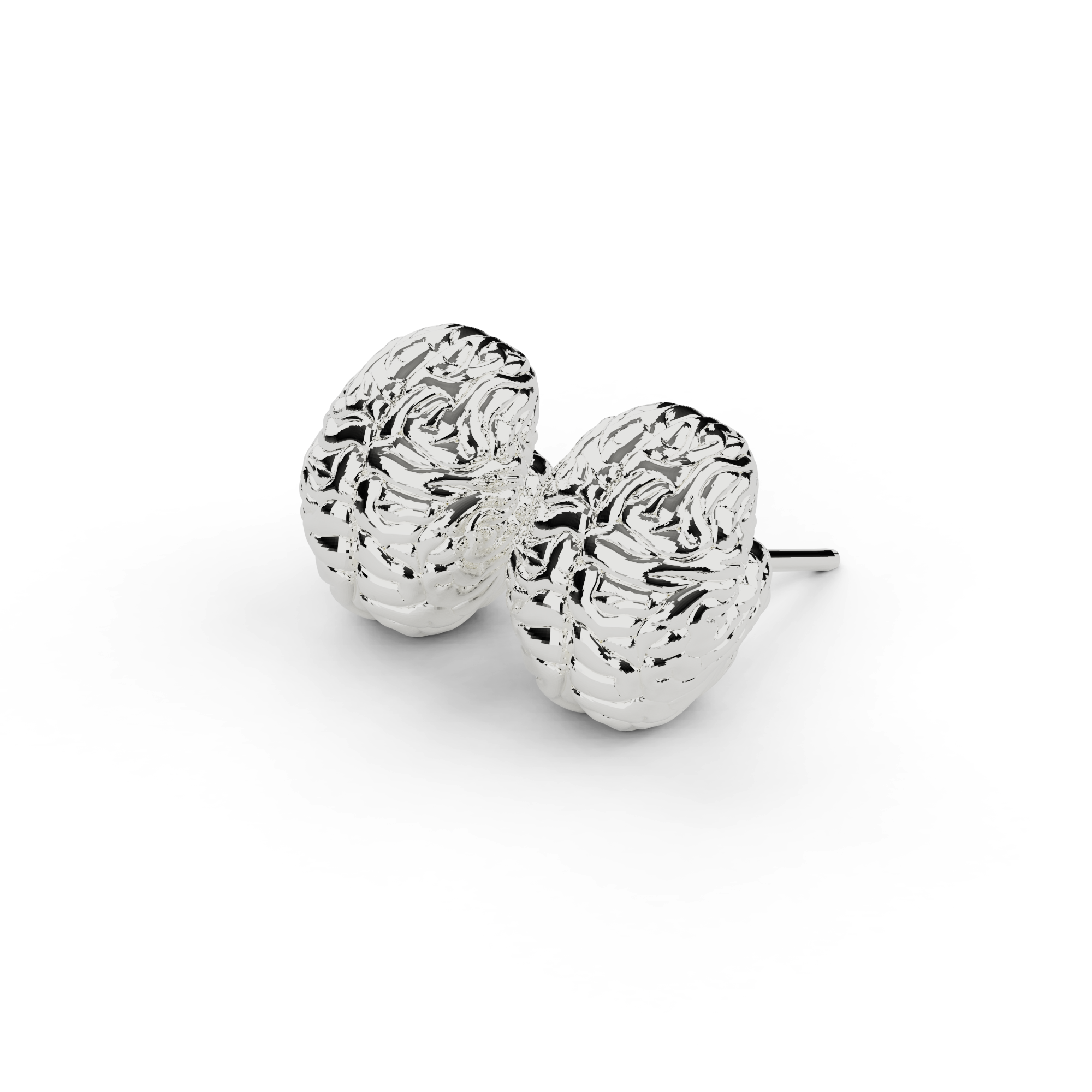 brain studs | silver brain studs | silver