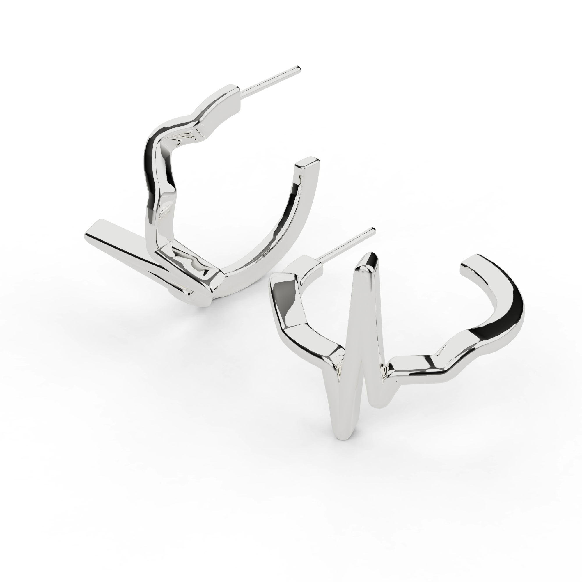 heartbeat earring hoops | silver heartbeat earring hoops | silver