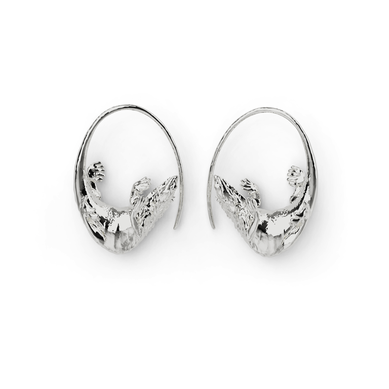 lizard earrings | silver lizard earrings | silver