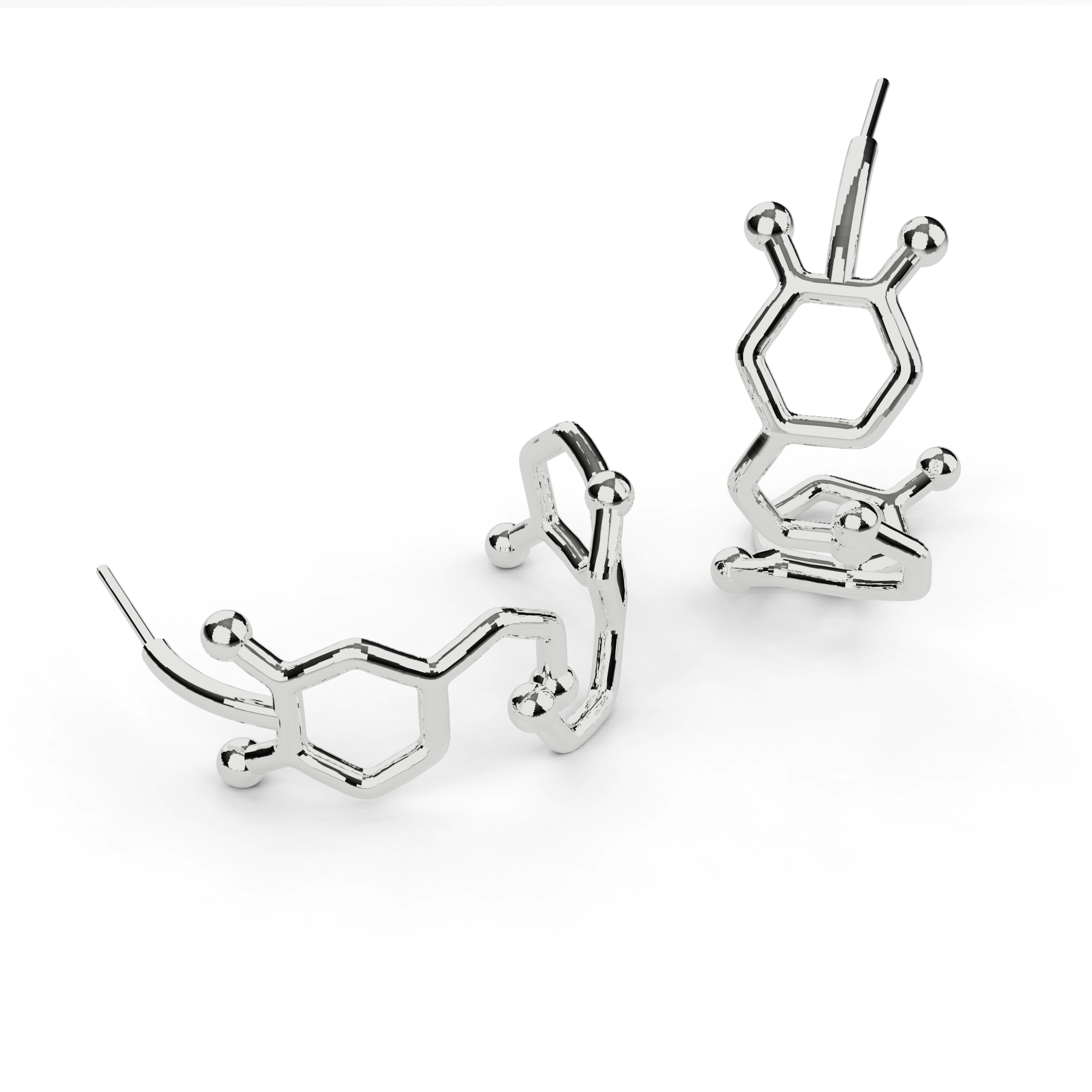 dopamine serotonin earring hoops | silver dopamine serotonin earring hoops | silver