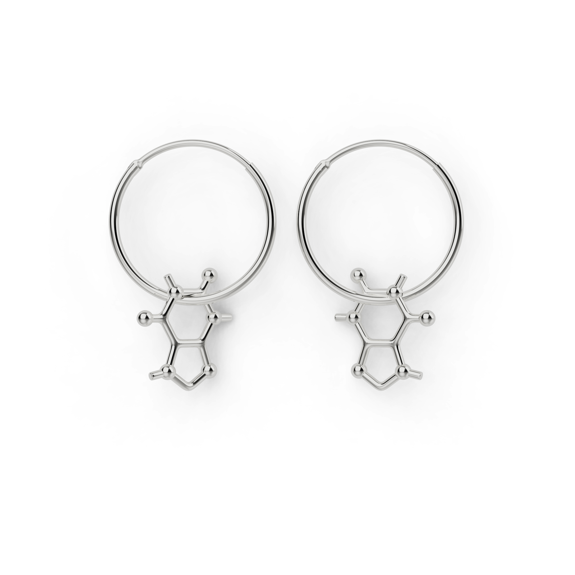 caffeine earrings | silver caffeine earrings | silver