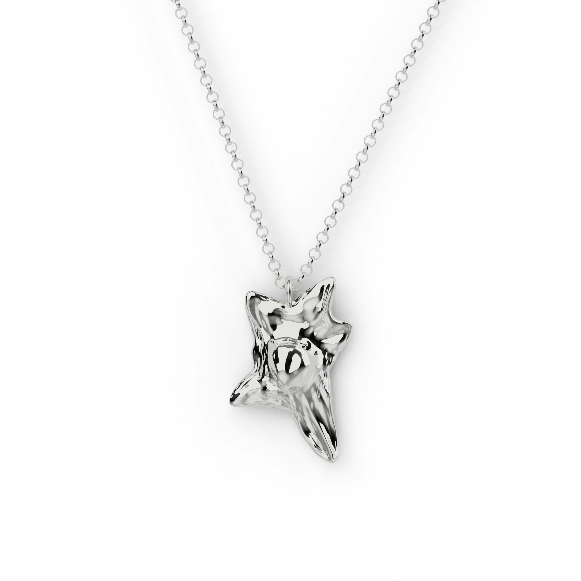 Fibroblast necklace displayed on a white background, highlighting its intricate, science-themed design. Fibroblast necklace displayed on a white background, highlighting its intricate, science-themed design.