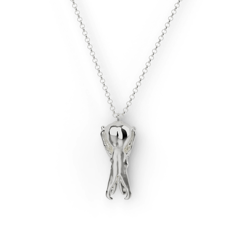 Sterling silver platypus skull necklace on a delicate chain, displayed against a white background. The pendant features an intricately detailed skull with elongated features. Sterling silver platypus skull necklace on a delicate chain, displayed against a white background. The pendant features an intricately detailed skull with elongated features.