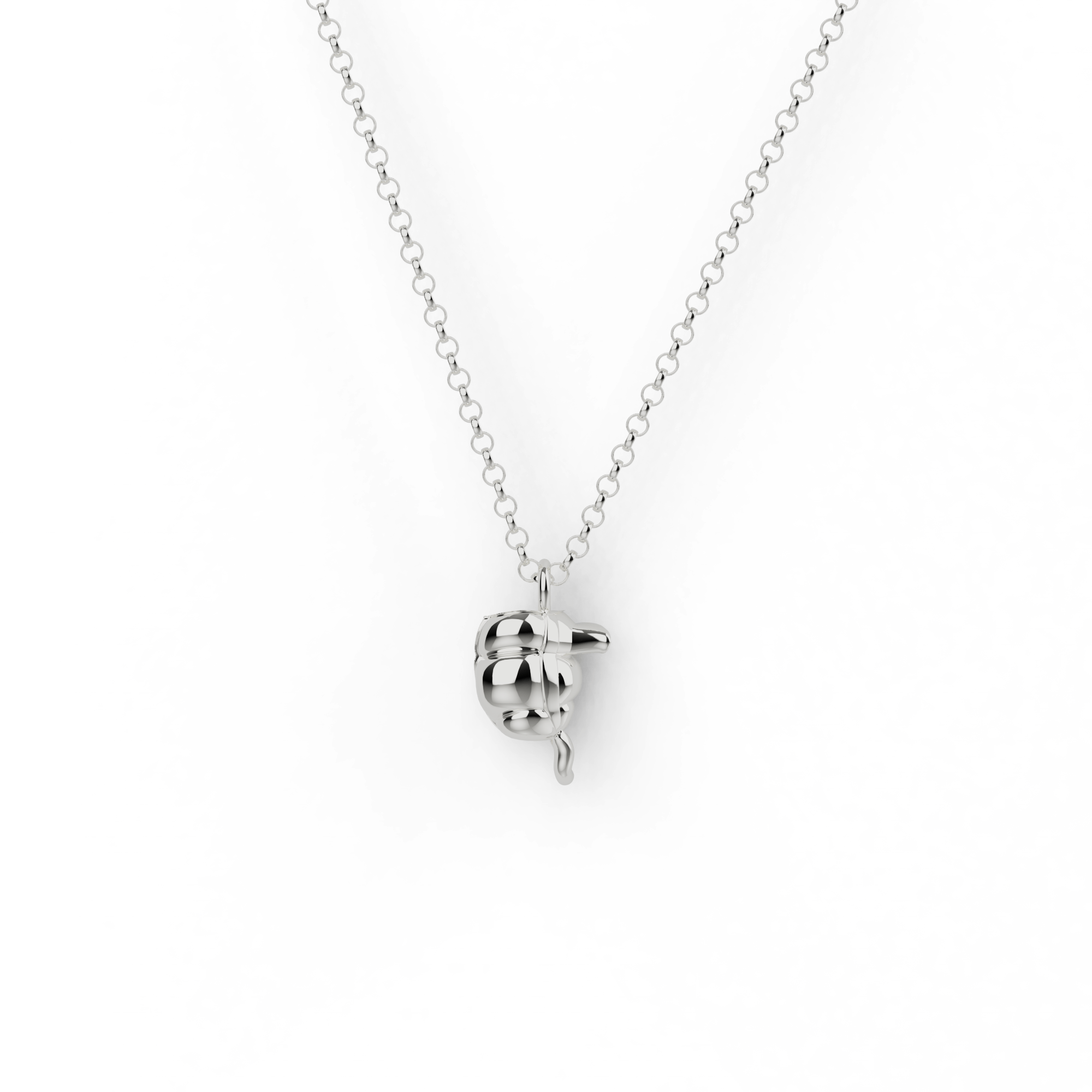 Silver appendix necklace on a delicate chain – a fun, science-inspired jewelry piece celebrating human biology. Silver appendix necklace on a delicate chain – a fun, science-inspired jewelry piece celebrating human biology.