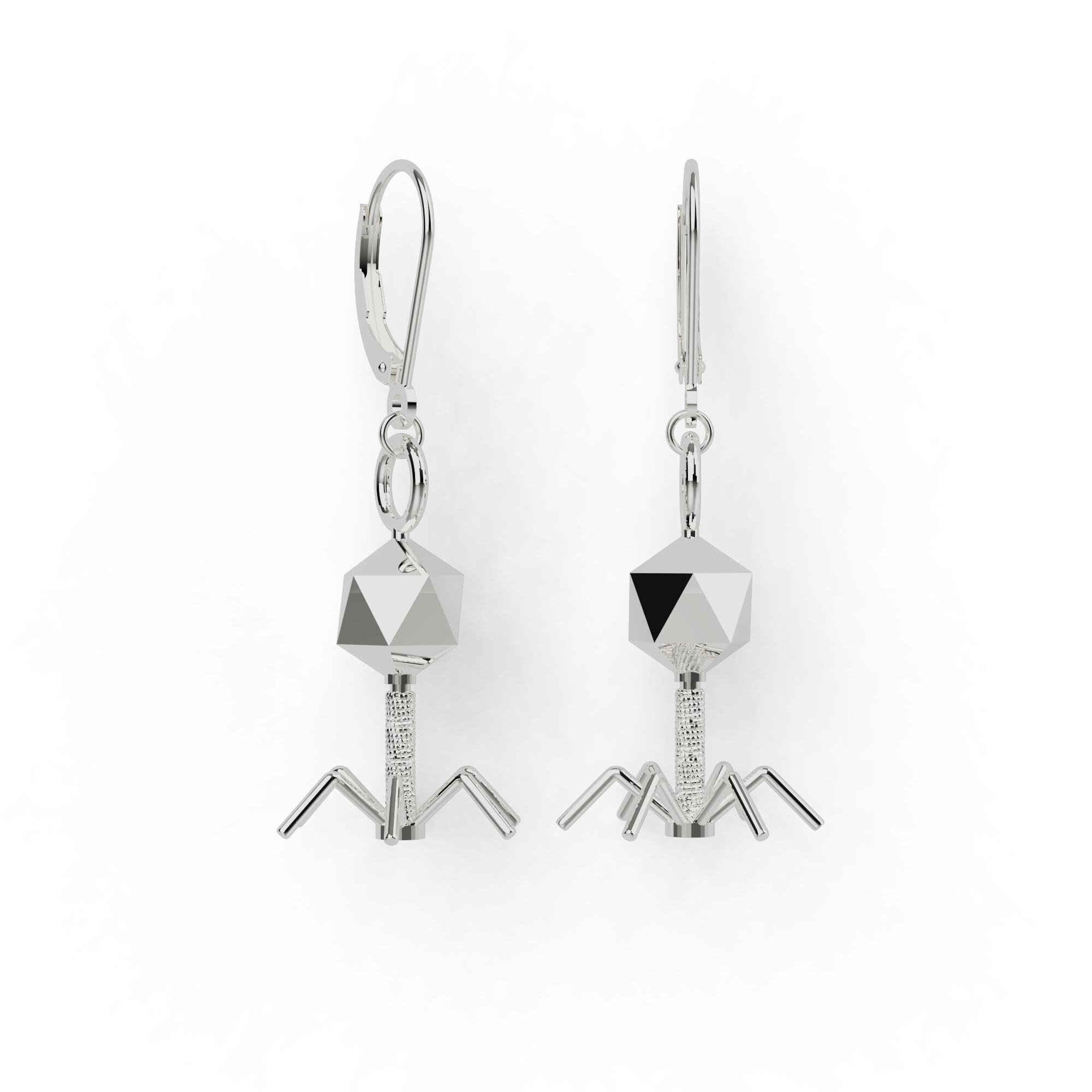 bacteriophage earrings | silver bacteriophage earrings | silver