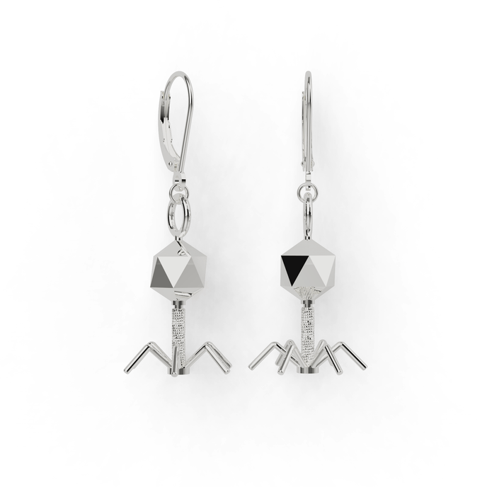 bacteriophage earrings | silver bacteriophage earrings | silver