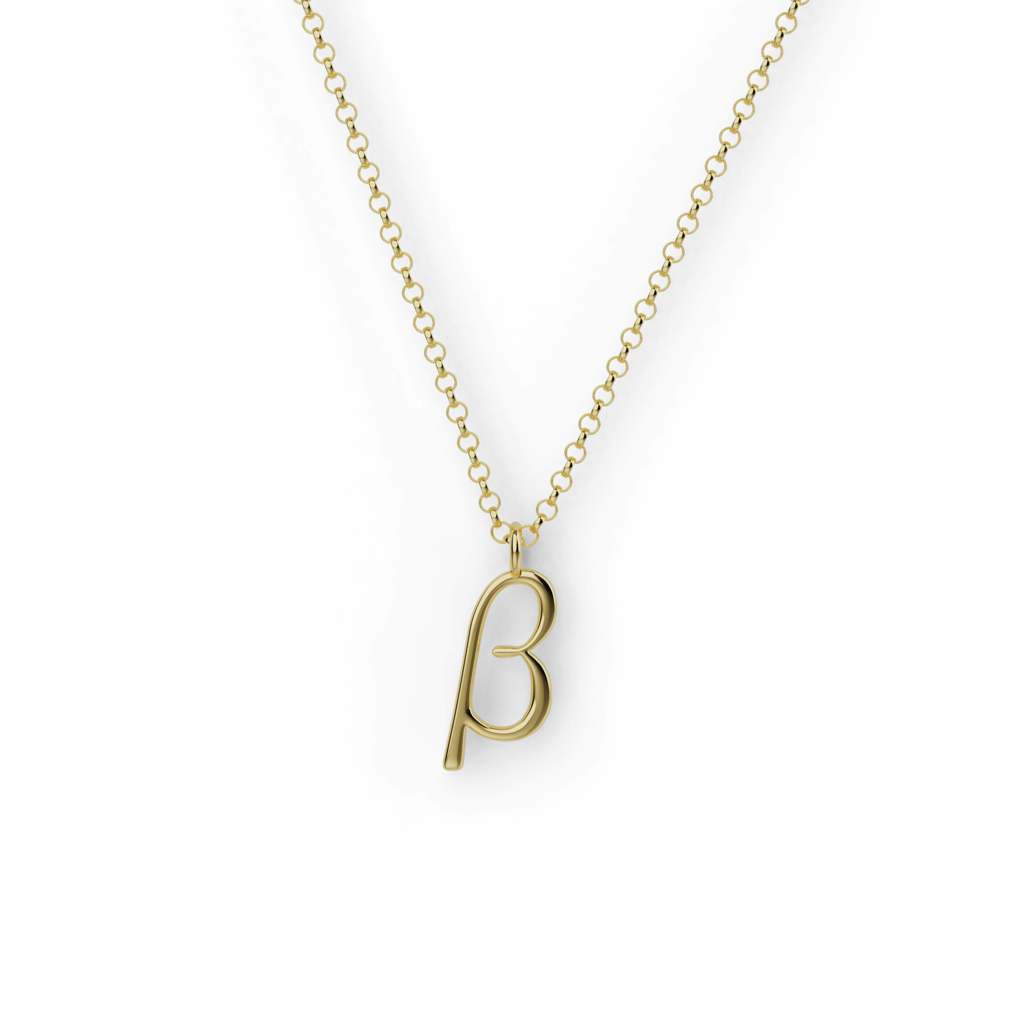 Close-up of a gold vermeil beta necklace, featuring a polished beta (β) pendant on a delicate gold chain. Close-up of a gold vermeil beta necklace, featuring a polished beta (β) pendant on a delicate gold chain.