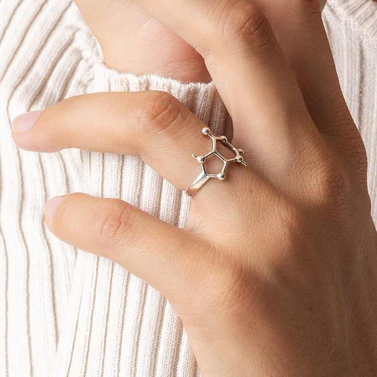 caffeine ring | silver caffeine ring | silver