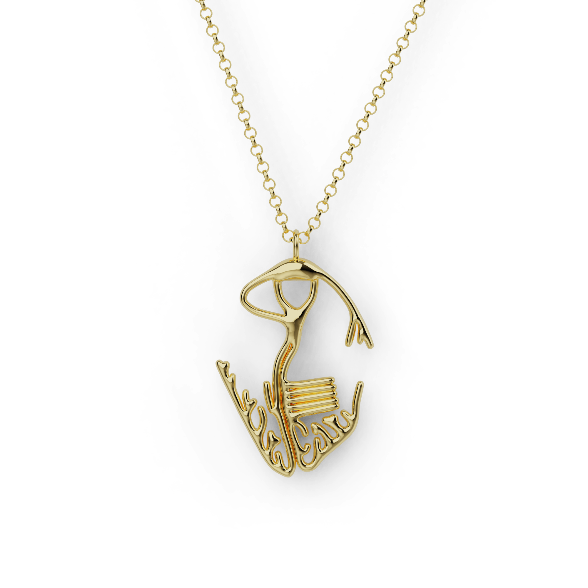 Cardiac Conduction System Necklace in Gold Vermeil – Close-up of anatomical heart jewelry for science lovers. Cardiac Conduction System Necklace in Gold Vermeil – Close-up of anatomical heart jewelry for science lovers.