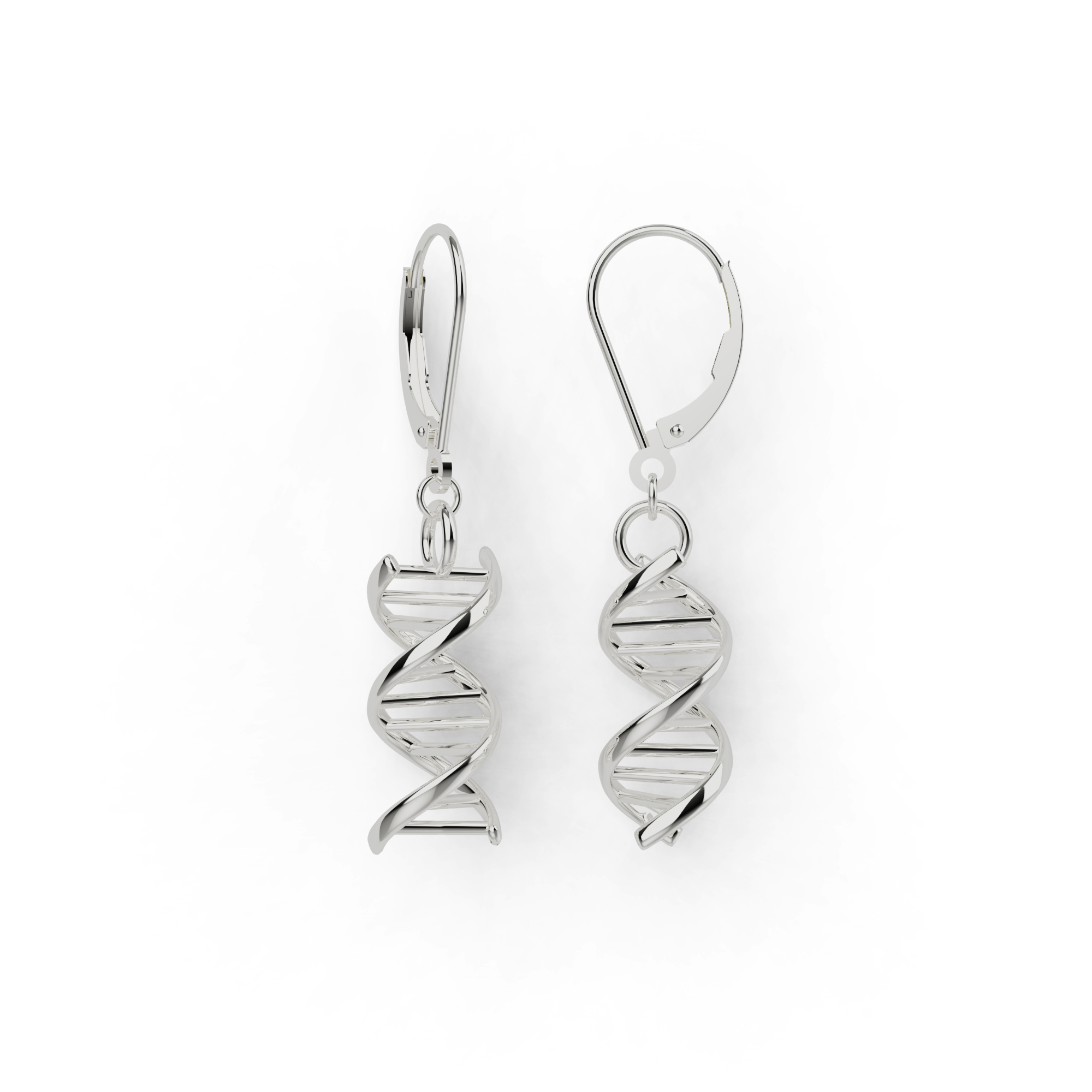 Silver DNA double helix earrings – unique science-inspired jewelry for biology and genetics enthusiasts. Silver DNA double helix earrings – unique science-inspired jewelry for biology and genetics enthusiasts.