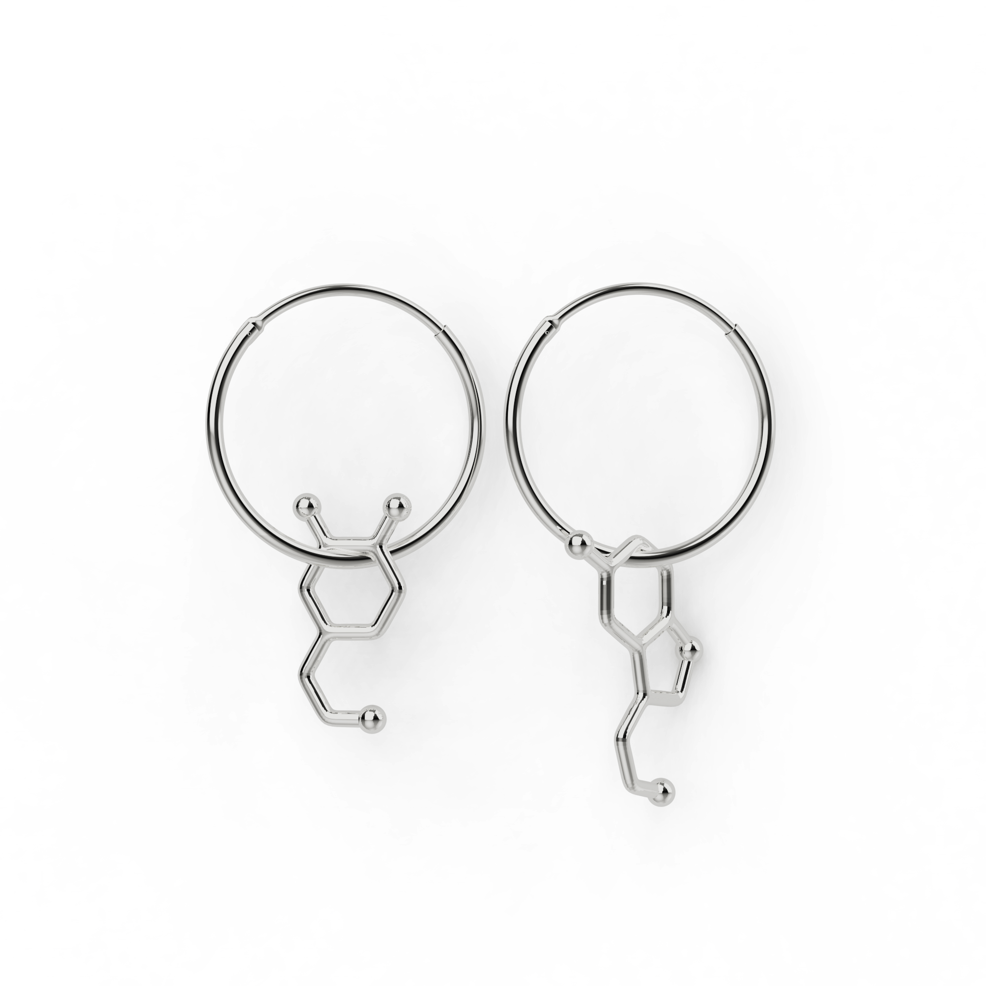 dopamine serotonin earrings | silver dopamine serotonin earrings | silver