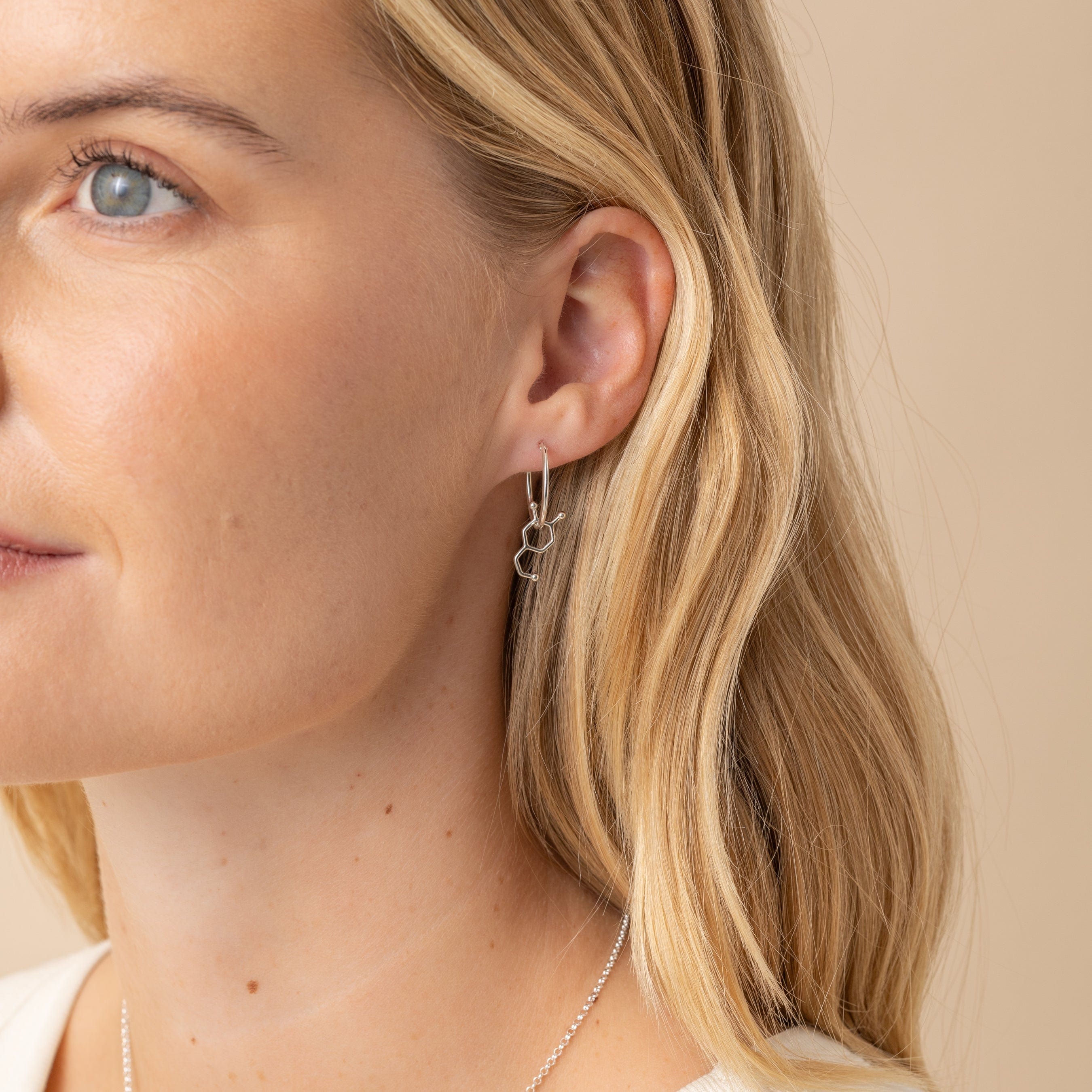 dopamine serotonin earrings | silver dopamine serotonin earrings | silver