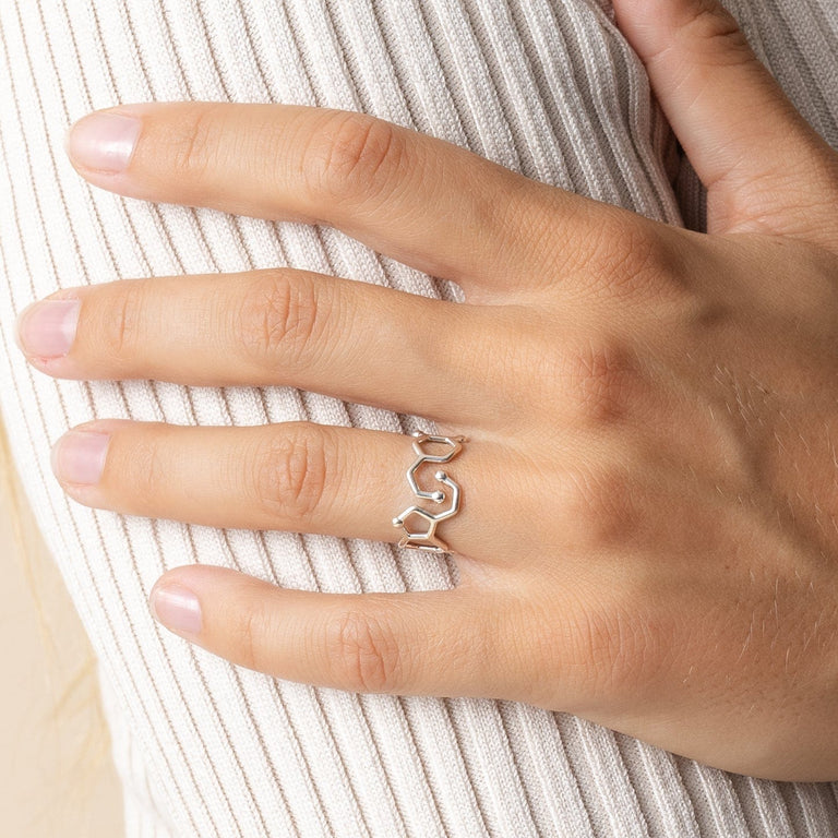dopamine - serotonin ring | silver dopamine - serotonin ring | silver