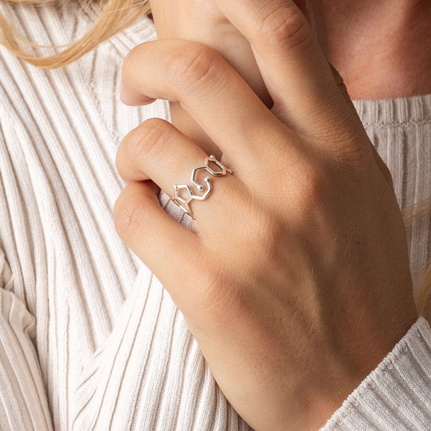 dopamine - serotonin ring | silver dopamine - serotonin ring | silver