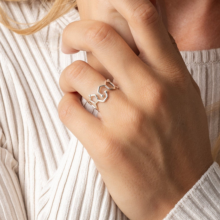 dopamine - serotonin ring | silver dopamine - serotonin ring | silver
