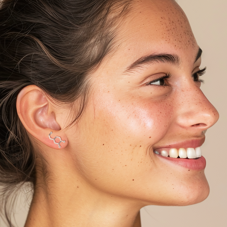 dopamine studs | silver dopamine studs | silver