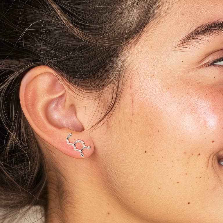 dopamine studs | silver dopamine studs | silver