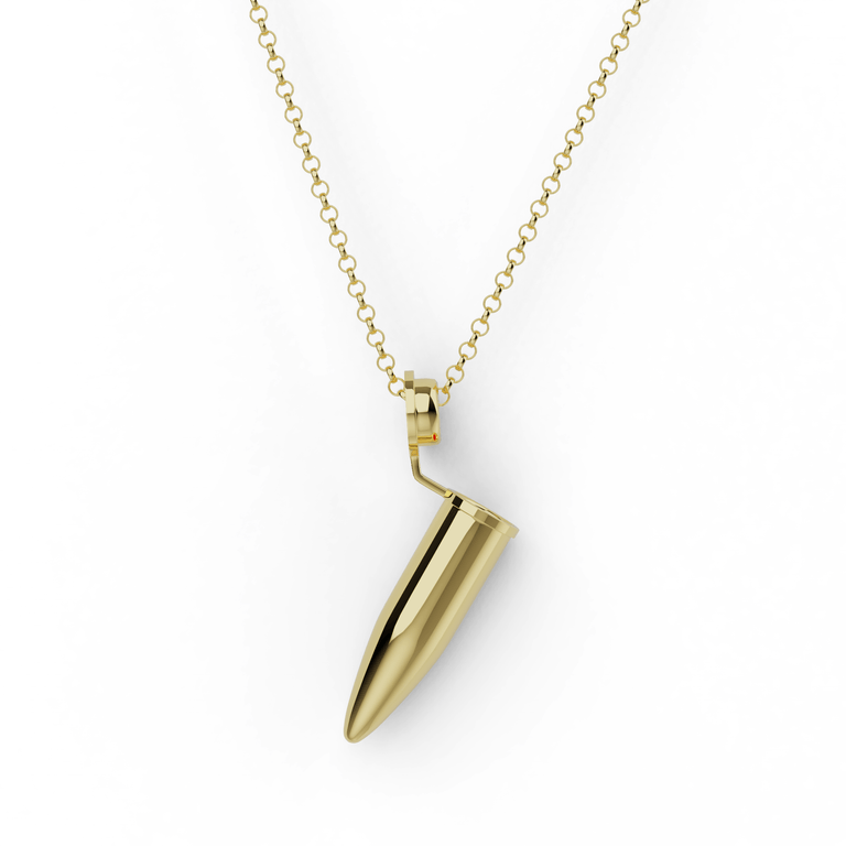 Gold vermeil Eppendorf necklace pendant on a delicate chain – perfect for science lovers. Gold vermeil Eppendorf necklace pendant on a delicate chain – perfect for science lovers.