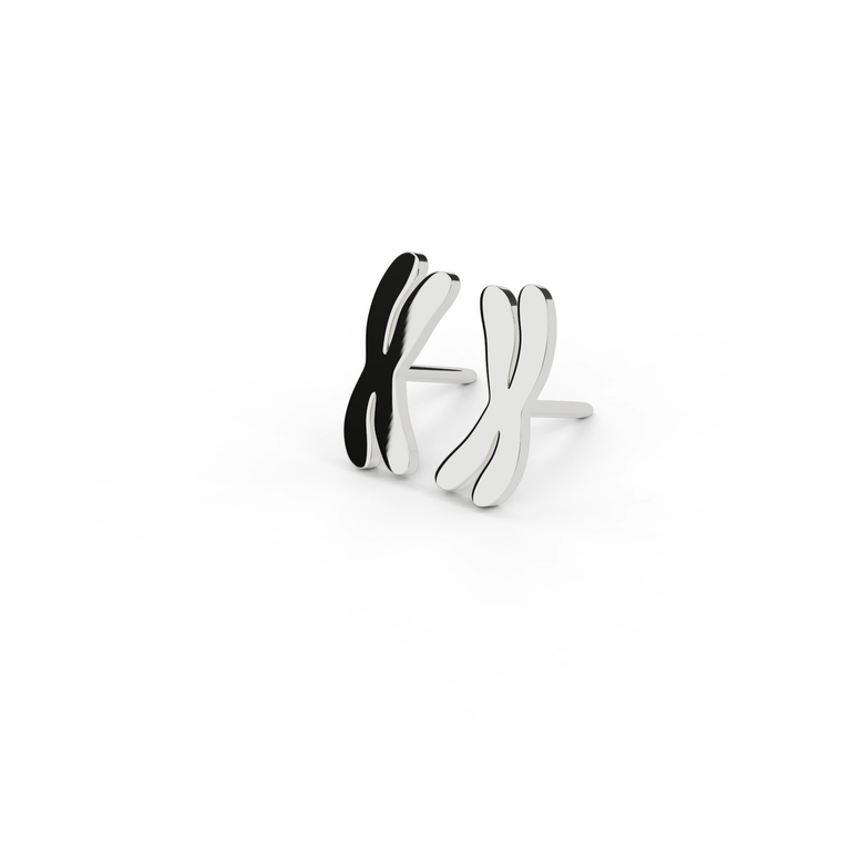 flat chromosome studs | silver flat chromosome studs | silver