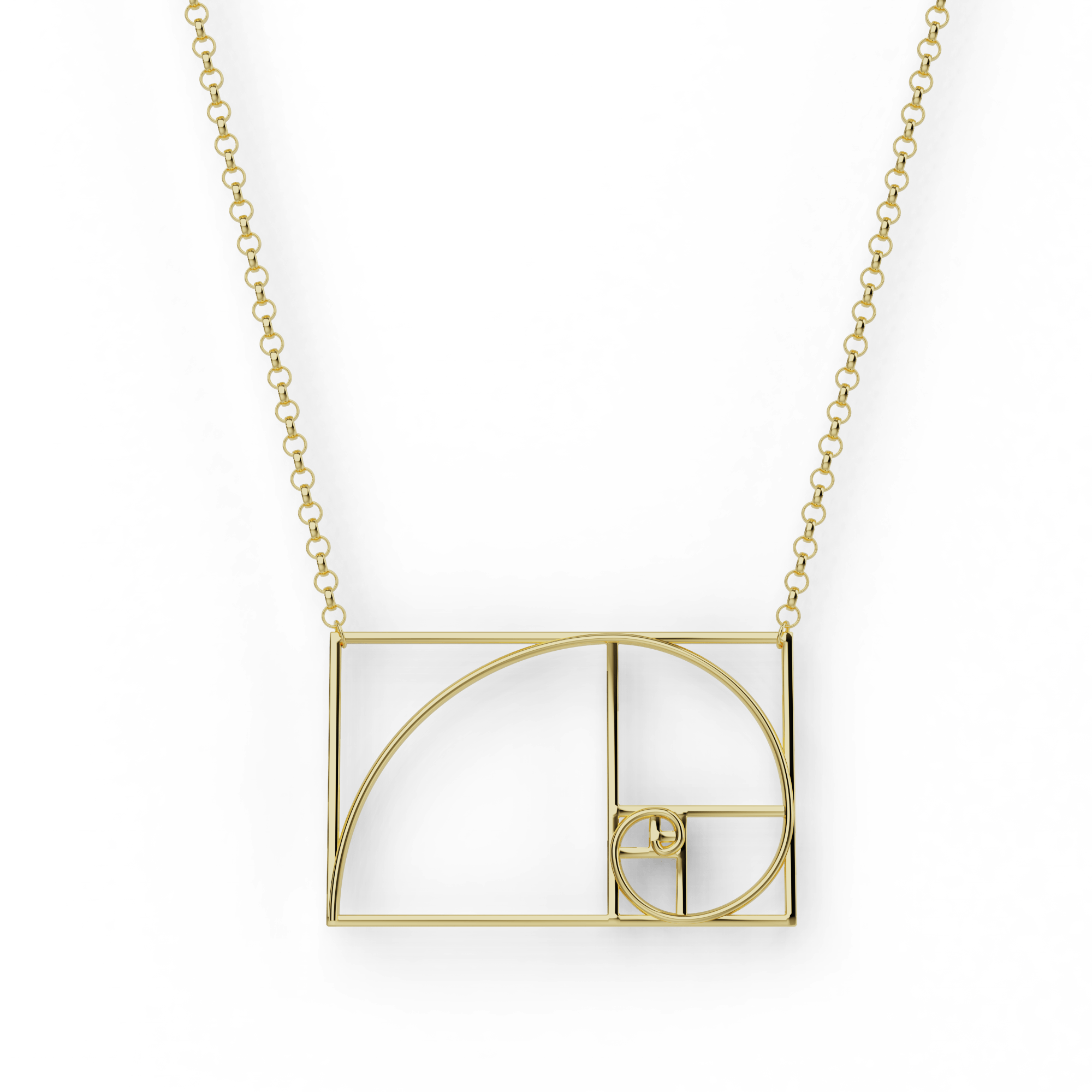 Golden Ratio Necklace in gold vermeil, inspired by the mathematical concept of phi, perfect for science lovers and those who appreciate geometric jewelry. Golden Ratio Necklace in gold vermeil, inspired by the mathematical concept of phi, perfect for science lovers and those who appreciate geometric jewelry.