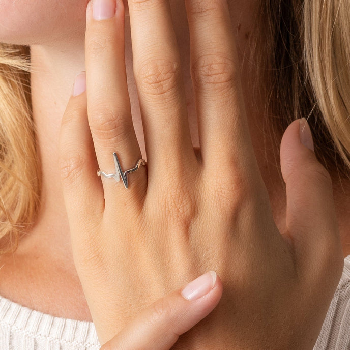 heartbeat ring | silver heartbeat ring | silver