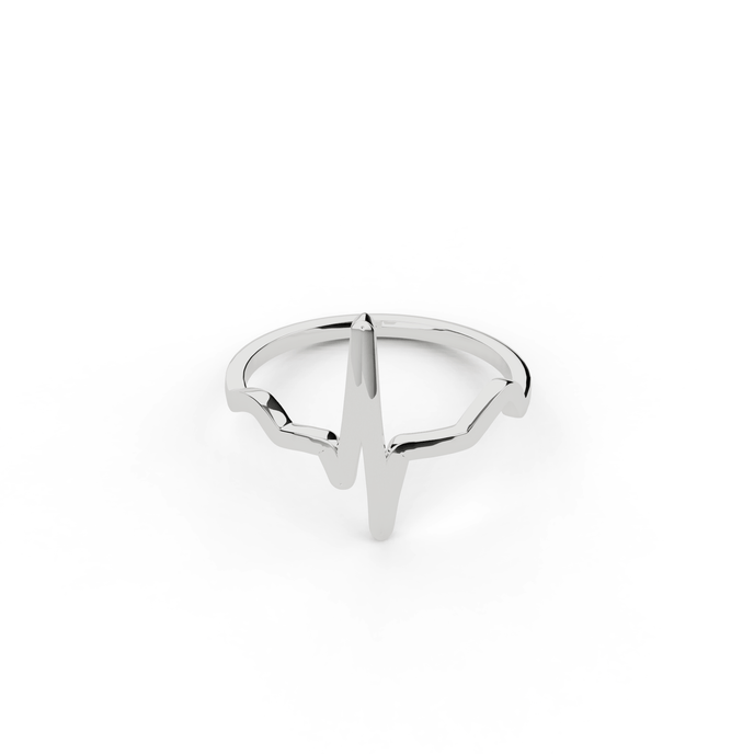 heartbeat ring | silver heartbeat ring | silver