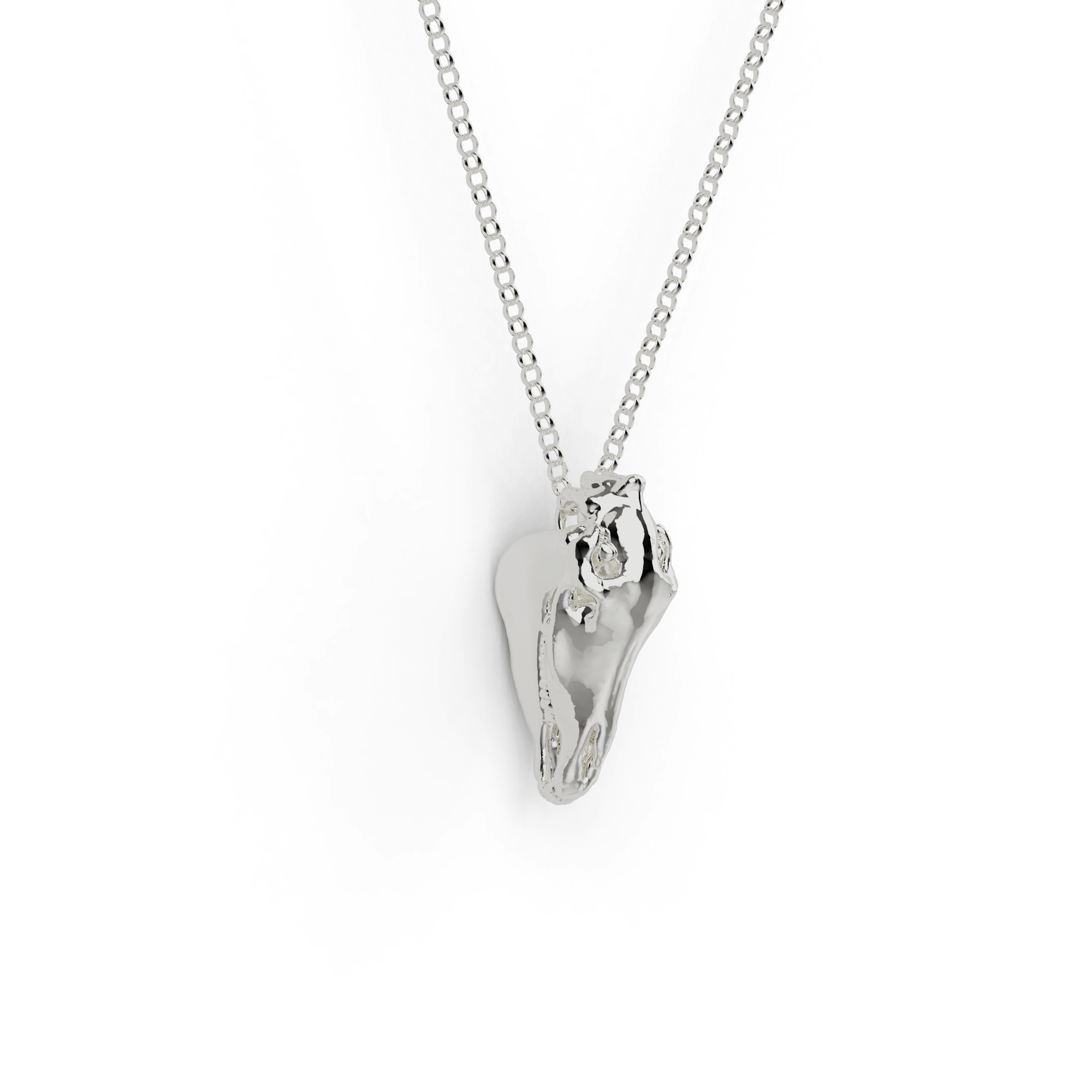 Sterling silver horse skull necklace on chain – evolution-inspired jewelry. Sterling silver horse skull necklace on chain – evolution-inspired jewelry.
