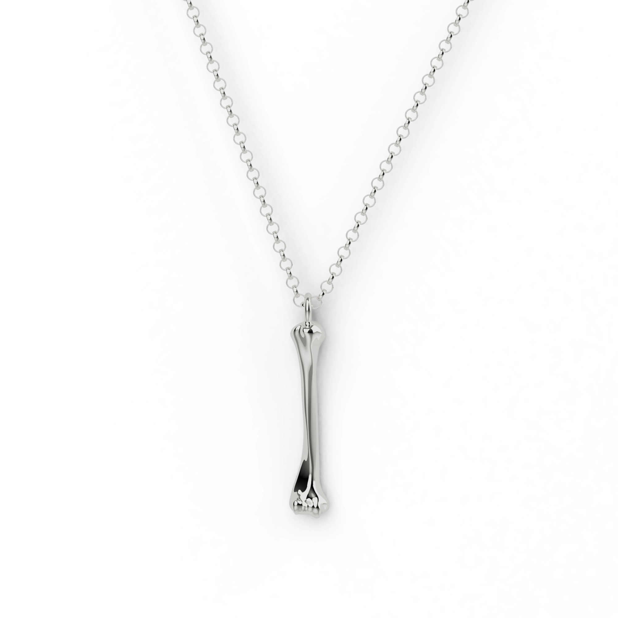Close-up of a humerus necklace – science-inspired jewelry in sterling silver, designed for anatomy lovers, doctors, and science enthusiasts. Close-up of a humerus necklace – science-inspired jewelry in sterling silver, designed for anatomy lovers, doctors, and science enthusiasts.