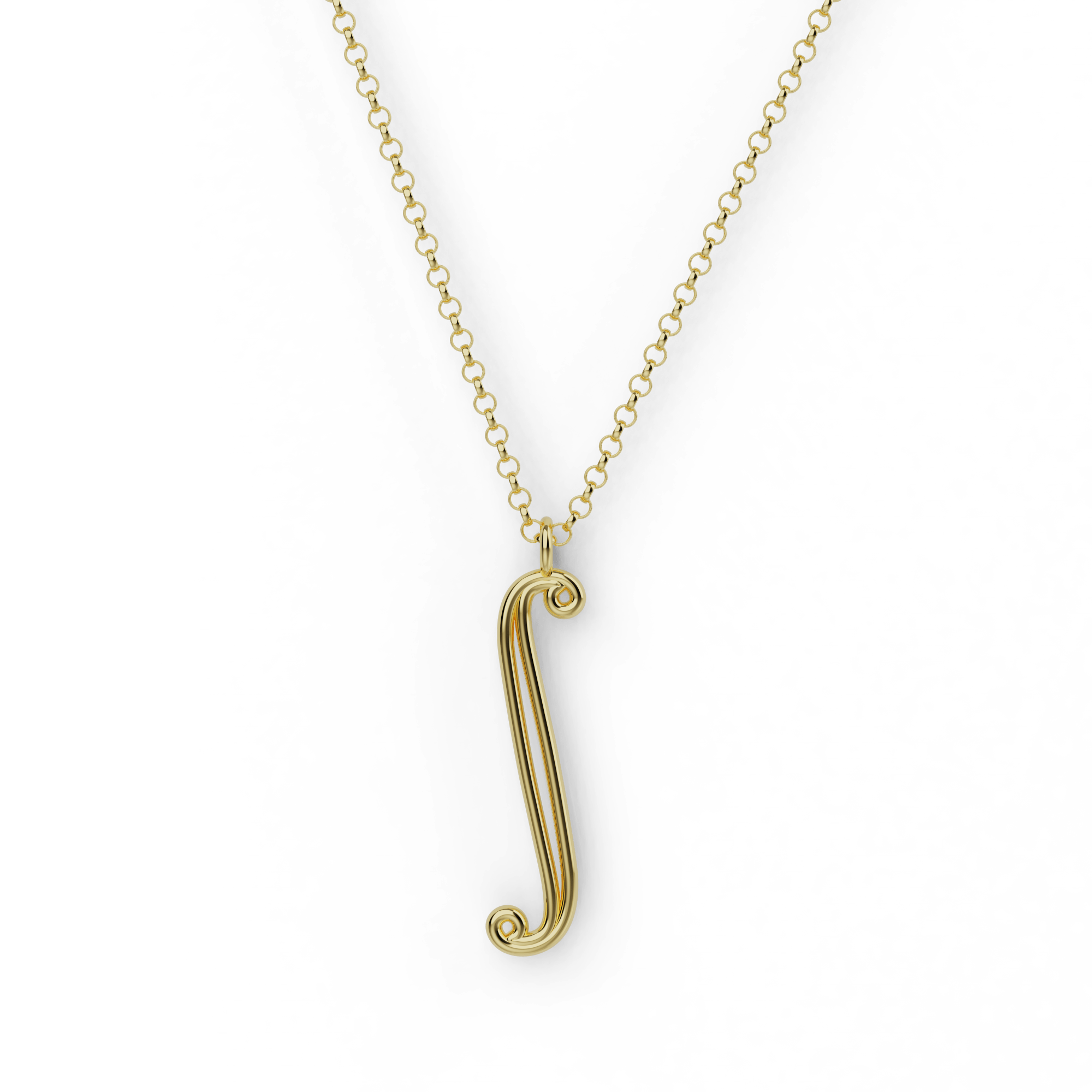 Close-up of gold integral necklace on a white background – A sleek, 18k gold vermeil integral necklace, perfect for math and science lovers. Close-up of gold integral necklace on a white background – A sleek, 18k gold vermeil integral necklace, perfect for math and science lovers.