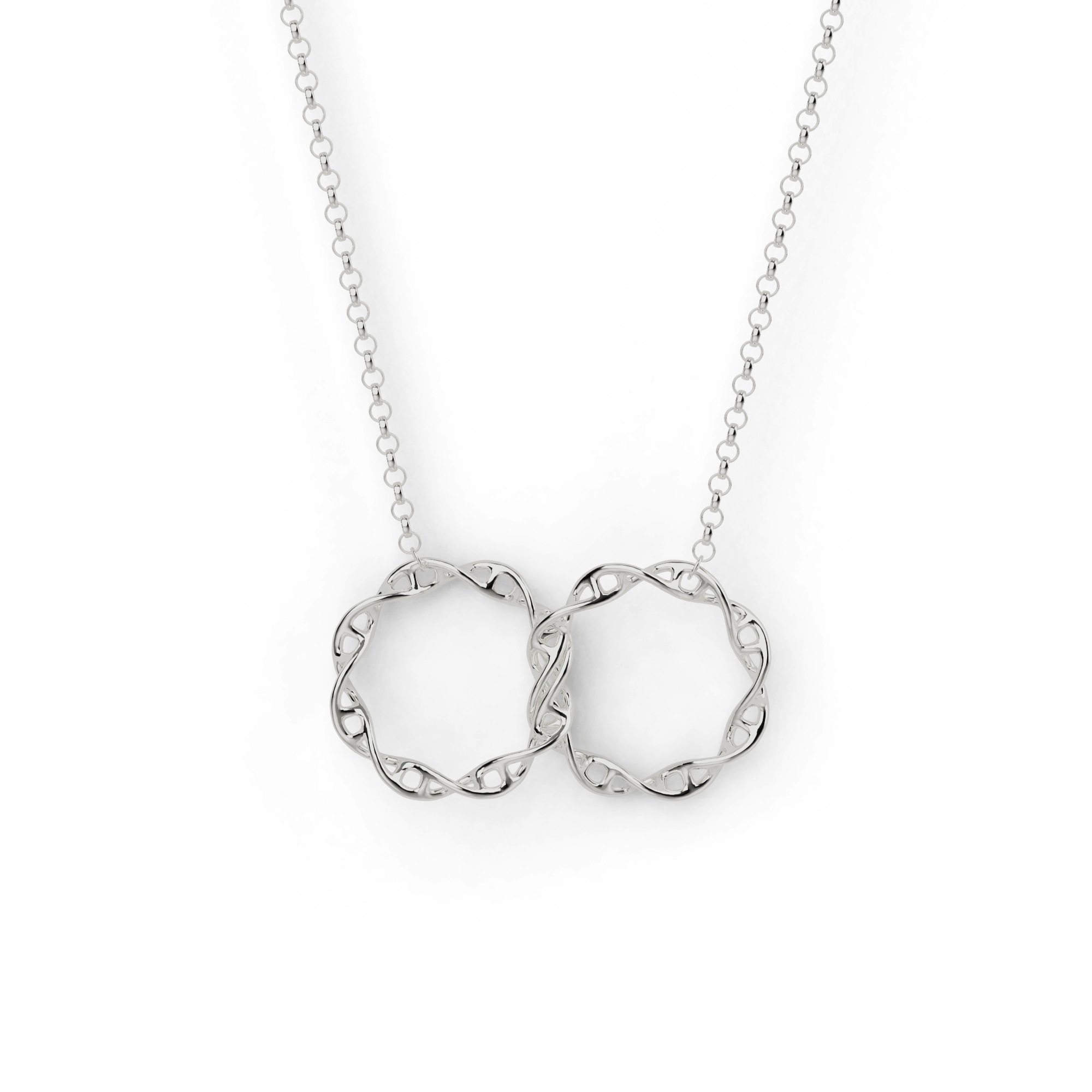 interlocked DNA necklace | silver