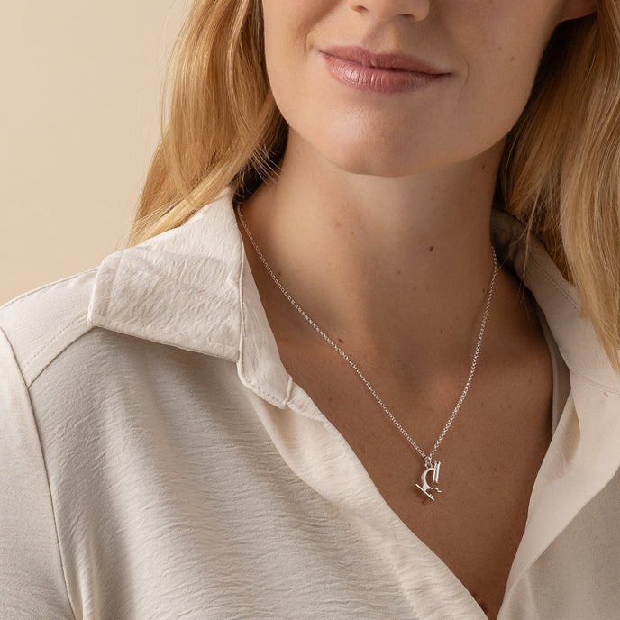 Close-up of sterling silver microscope necklace, finely crafted for science lovers. Close-up of sterling silver microscope necklace, finely crafted for science lovers.