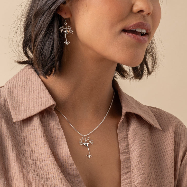 neuron earrings | silver neuron earrings | silver