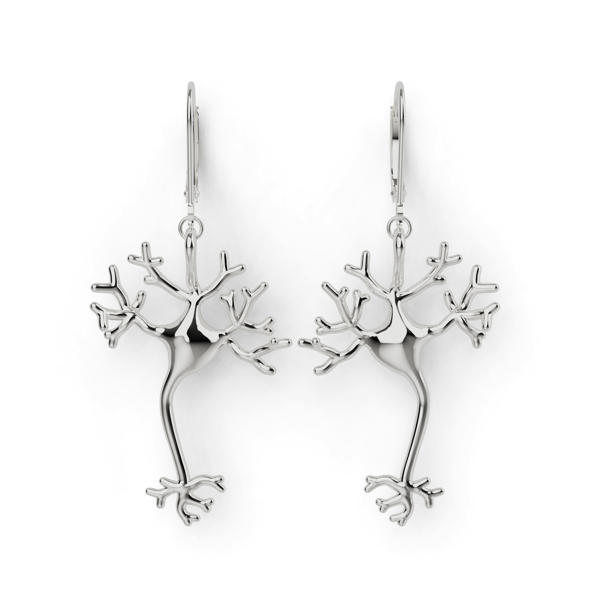 neuron earrings | silver neuron earrings | silver