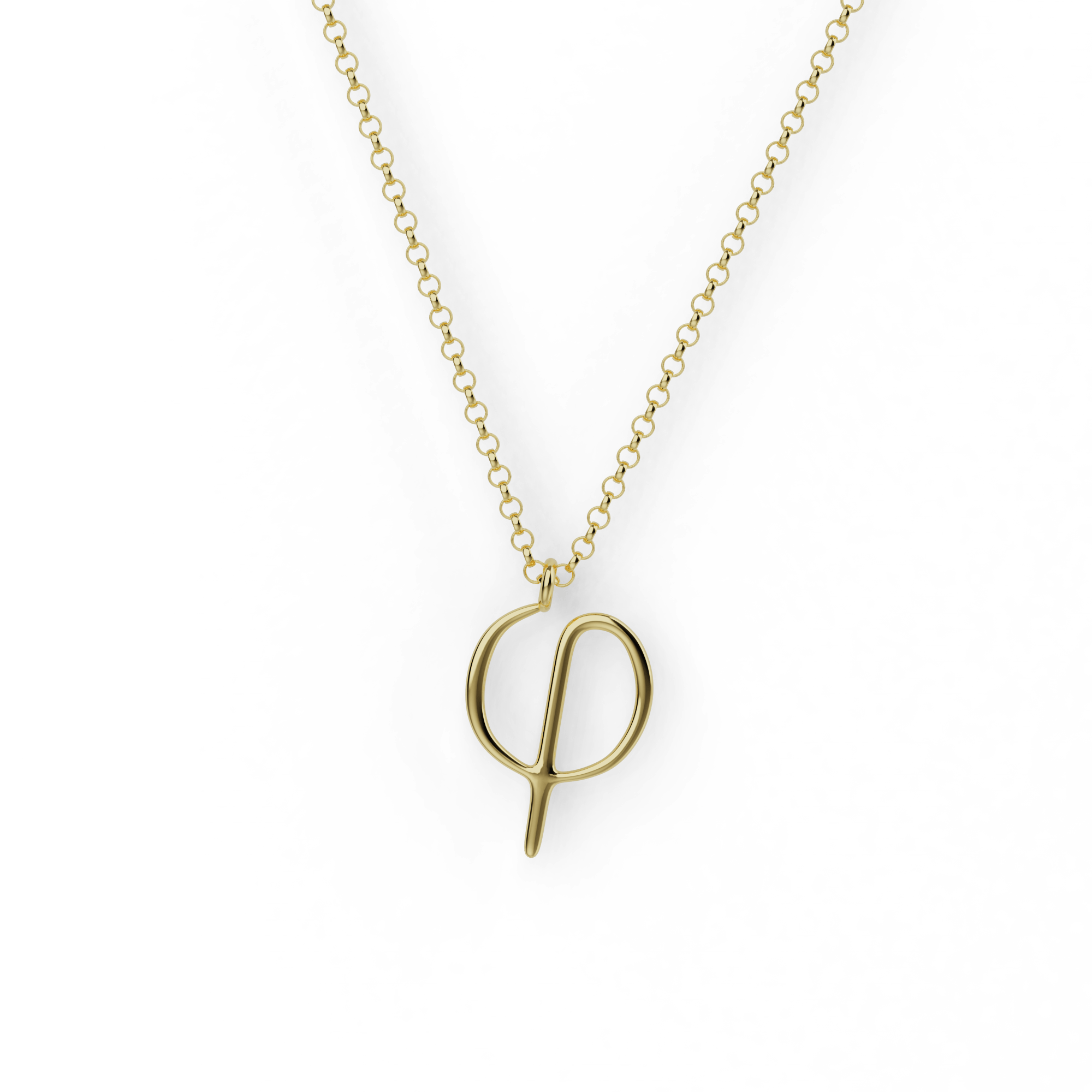 Close-up of a gold vermeil phi necklace, inspired by the golden ratio, showcasing its elegant and minimalist design. Close-up of a gold vermeil phi necklace, inspired by the golden ratio, showcasing its elegant and minimalist design.