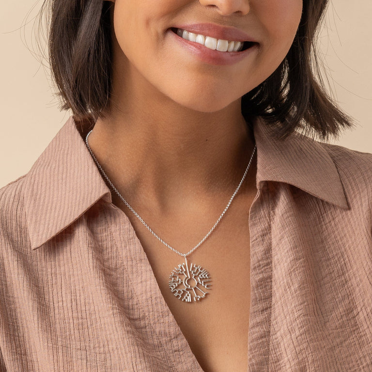 phylogenetic tree necklace | silver