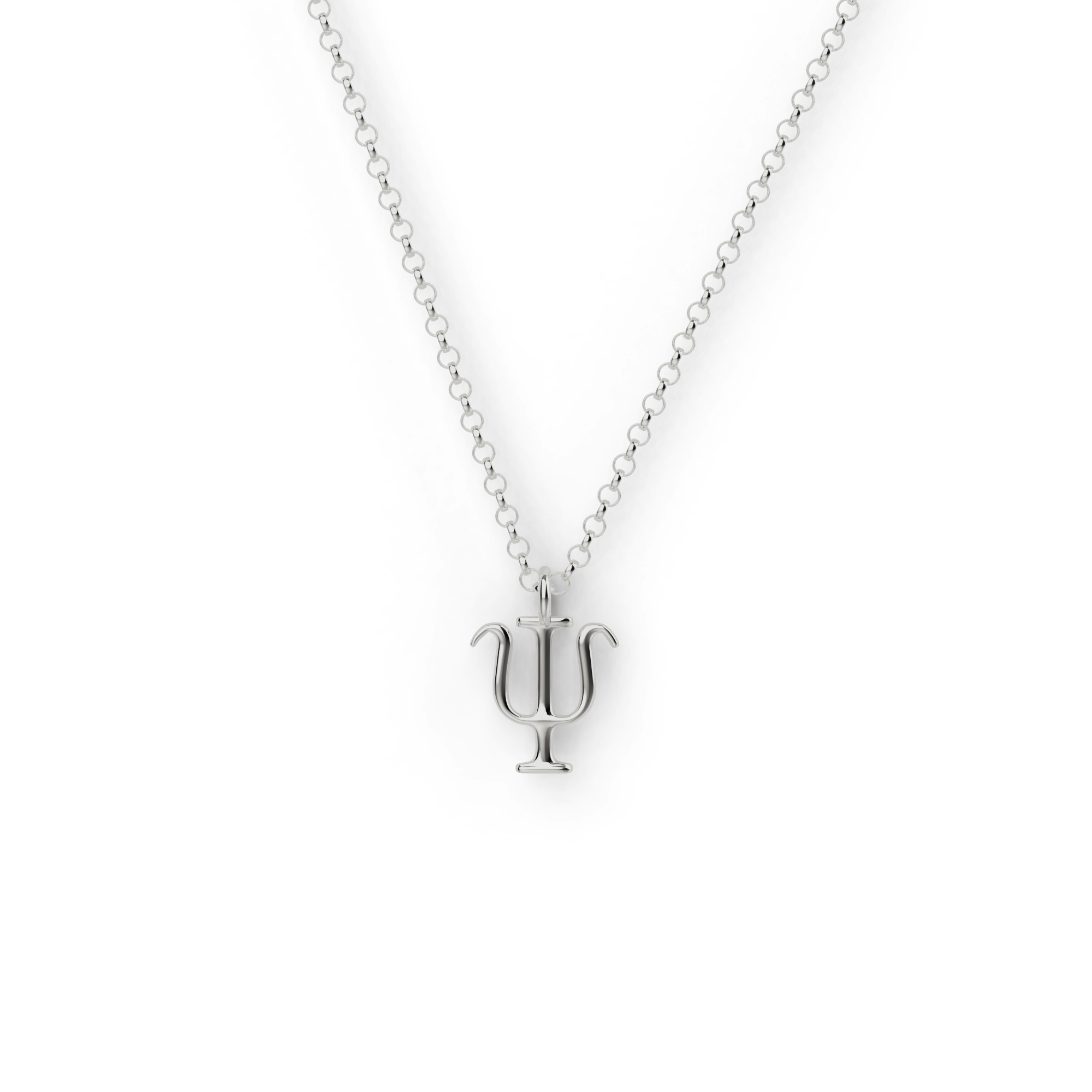 A beautiful psychology necklace featuring the iconic psi symbol, perfect for science and psychology enthusiasts. A beautiful psychology necklace featuring the iconic psi symbol, perfect for science and psychology enthusiasts.