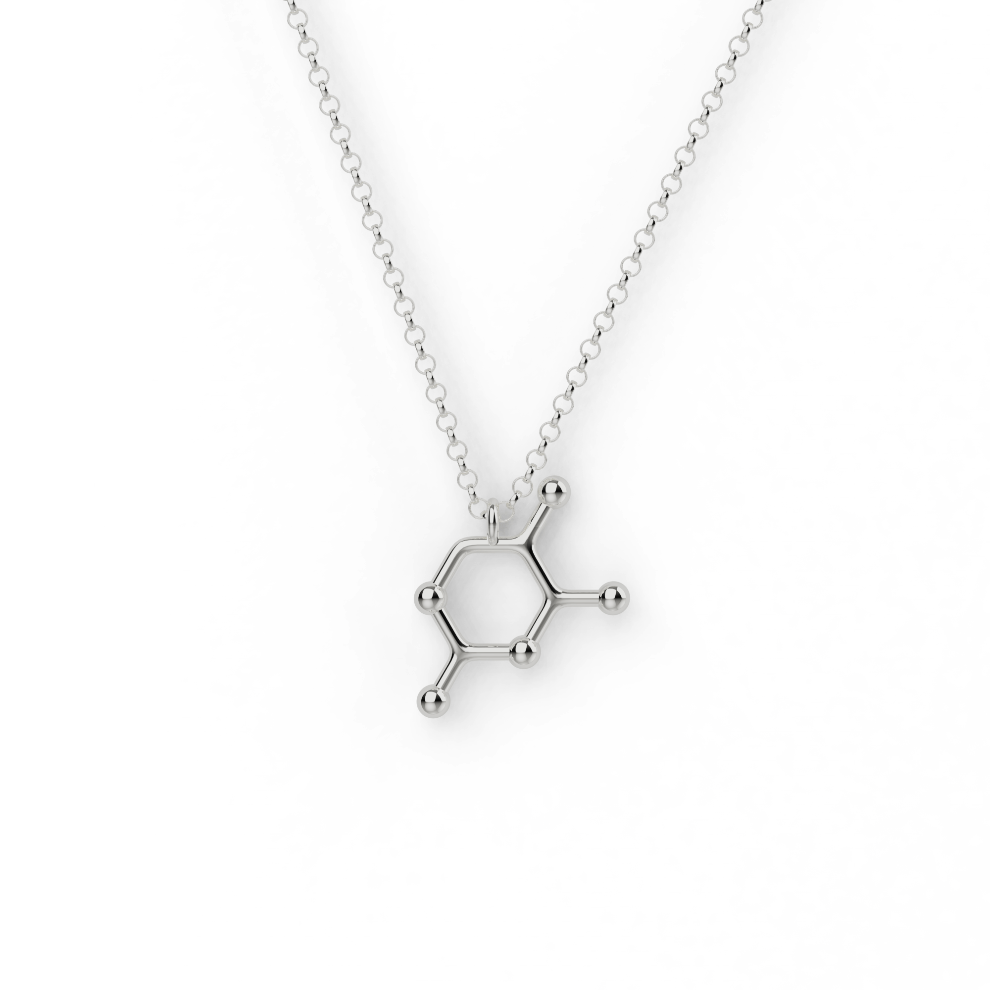 thymine necklace | silver thymine necklace | silver
