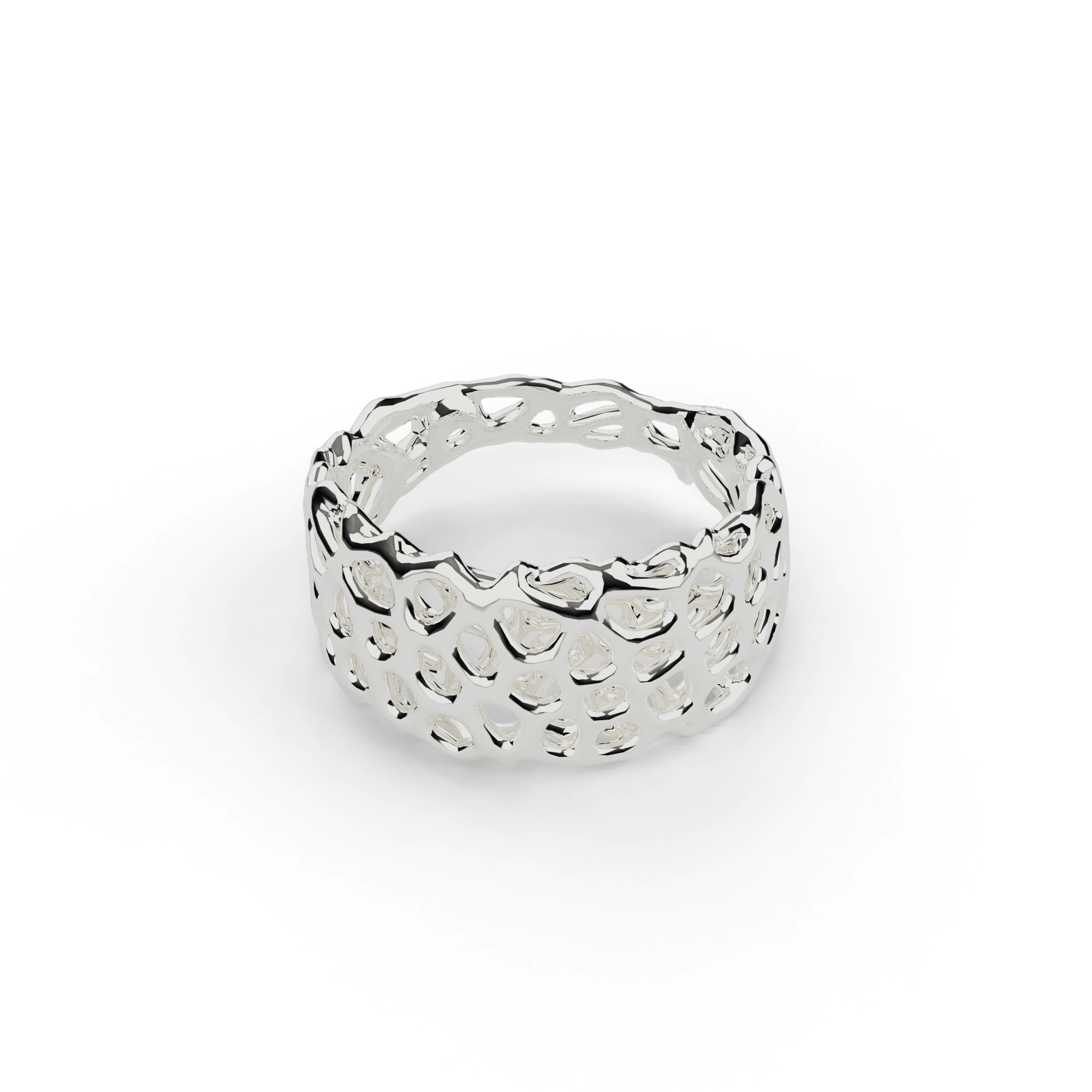 voronoi ring | silver voronoi ring | silver