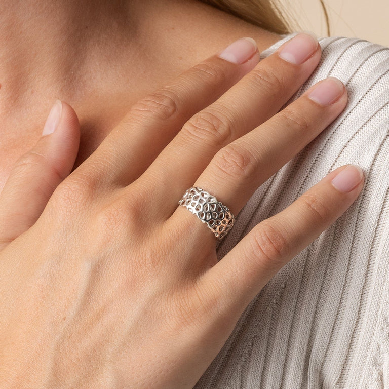 voronoi ring | silver voronoi ring | silver