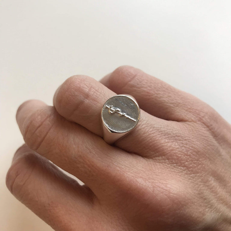 rod of Asclepius signet ring | silver rod of Asclepius signet ring | silver