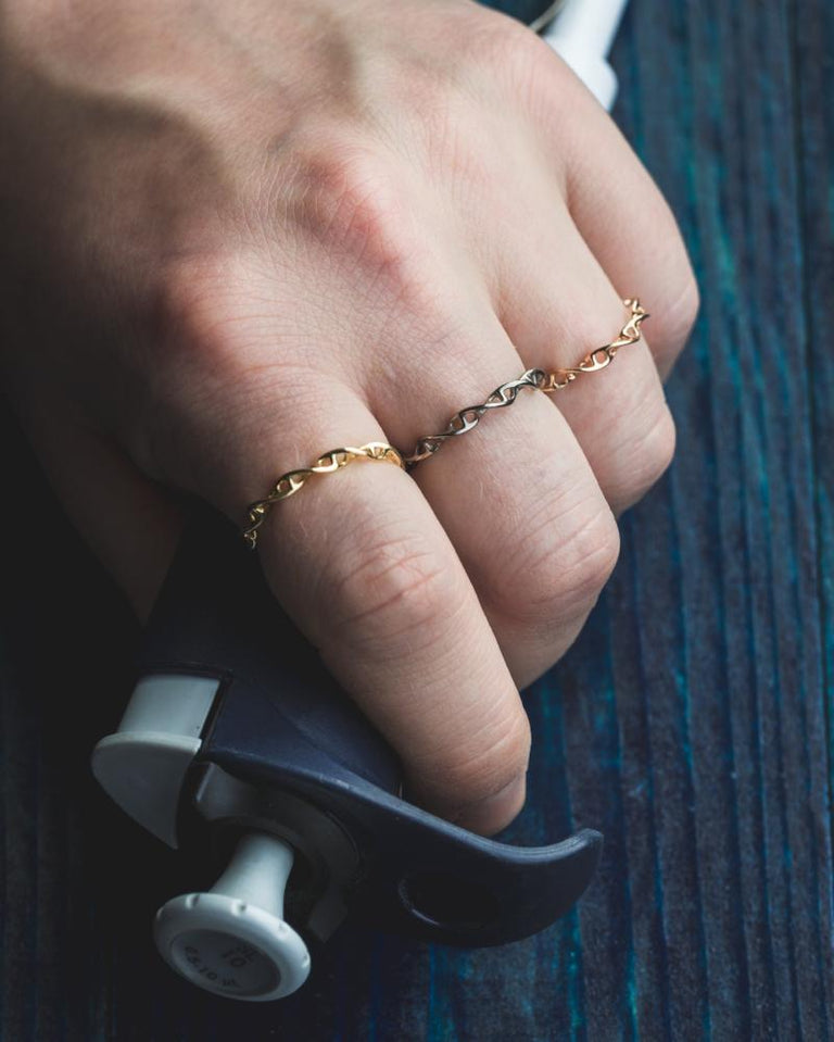 DNA ring | 14K solid yellow gold