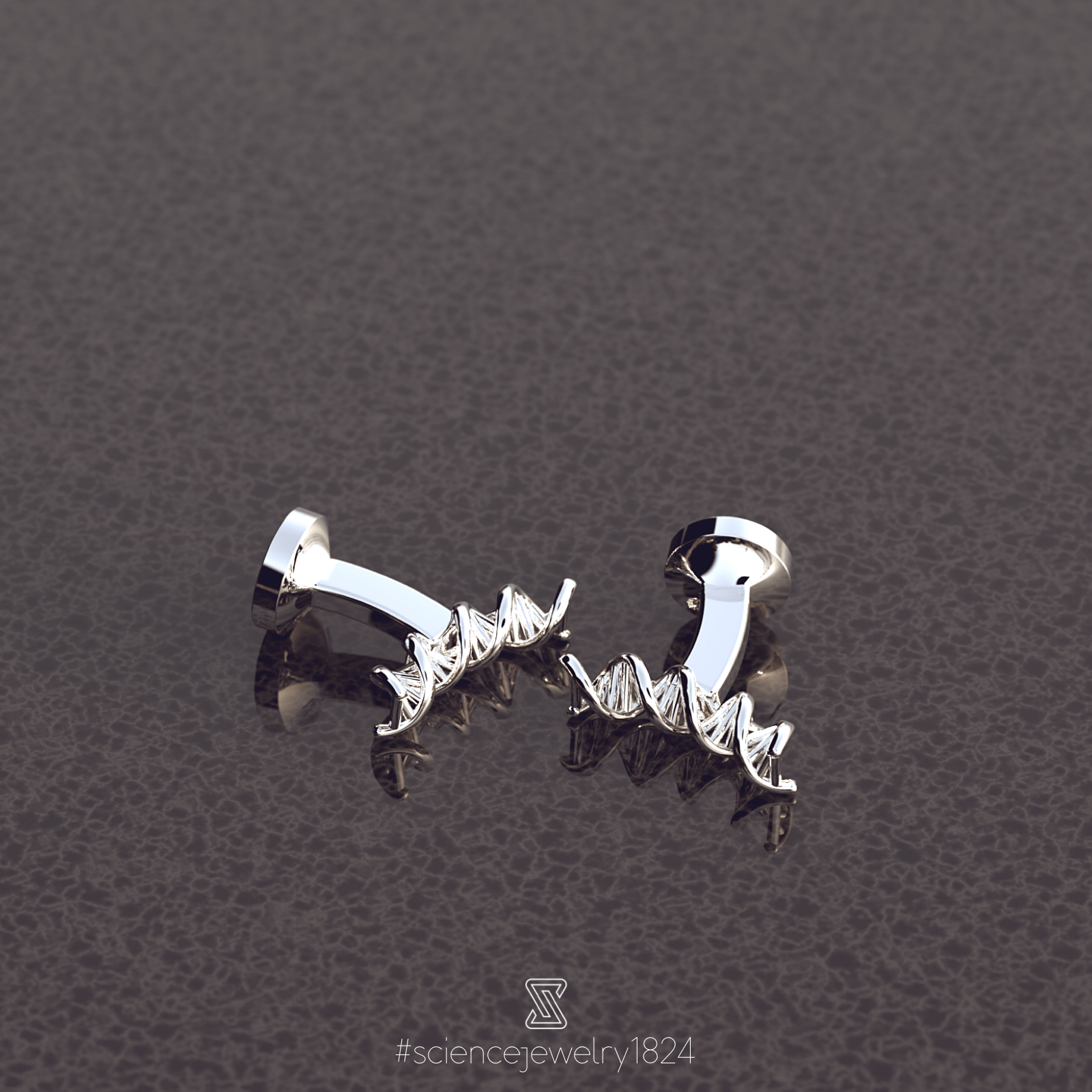 DNA cufflinks in sterling silver DNA cufflinks in sterling silver