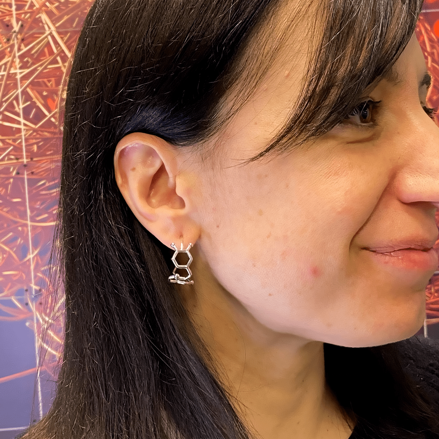 dopamine serotonin earring hoops | silver dopamine serotonin earring hoops | silver