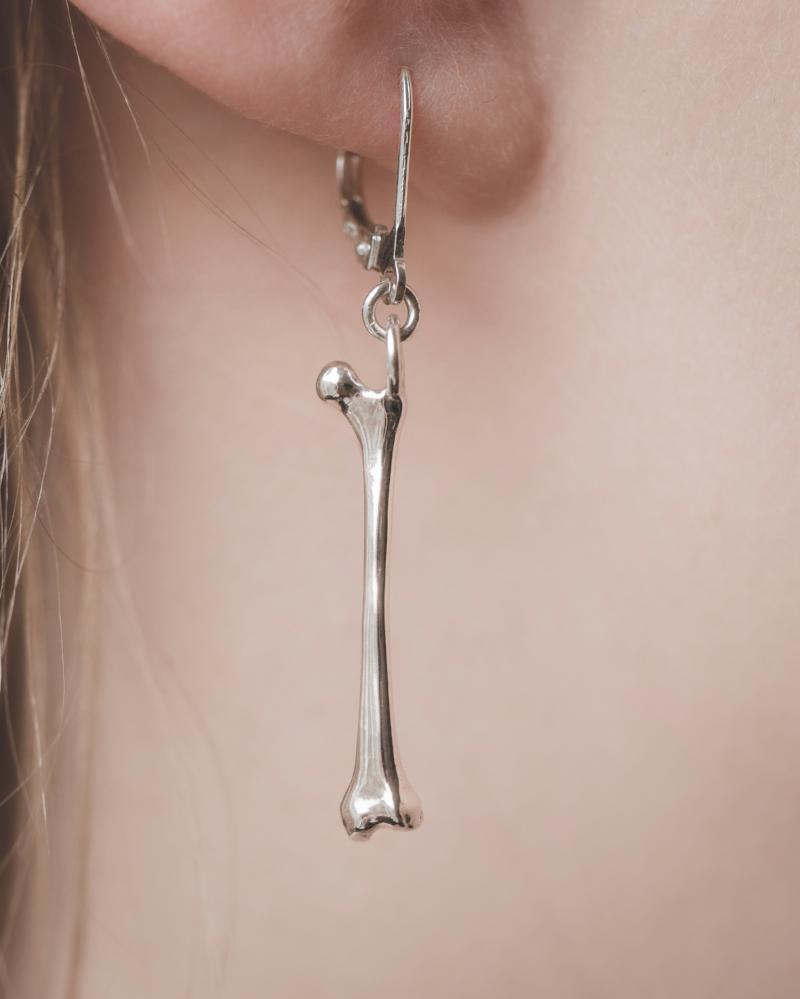 femur earrings | silver femur earrings | silver