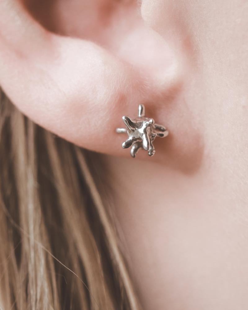 macrophage studs | silver macrophage studs | silver