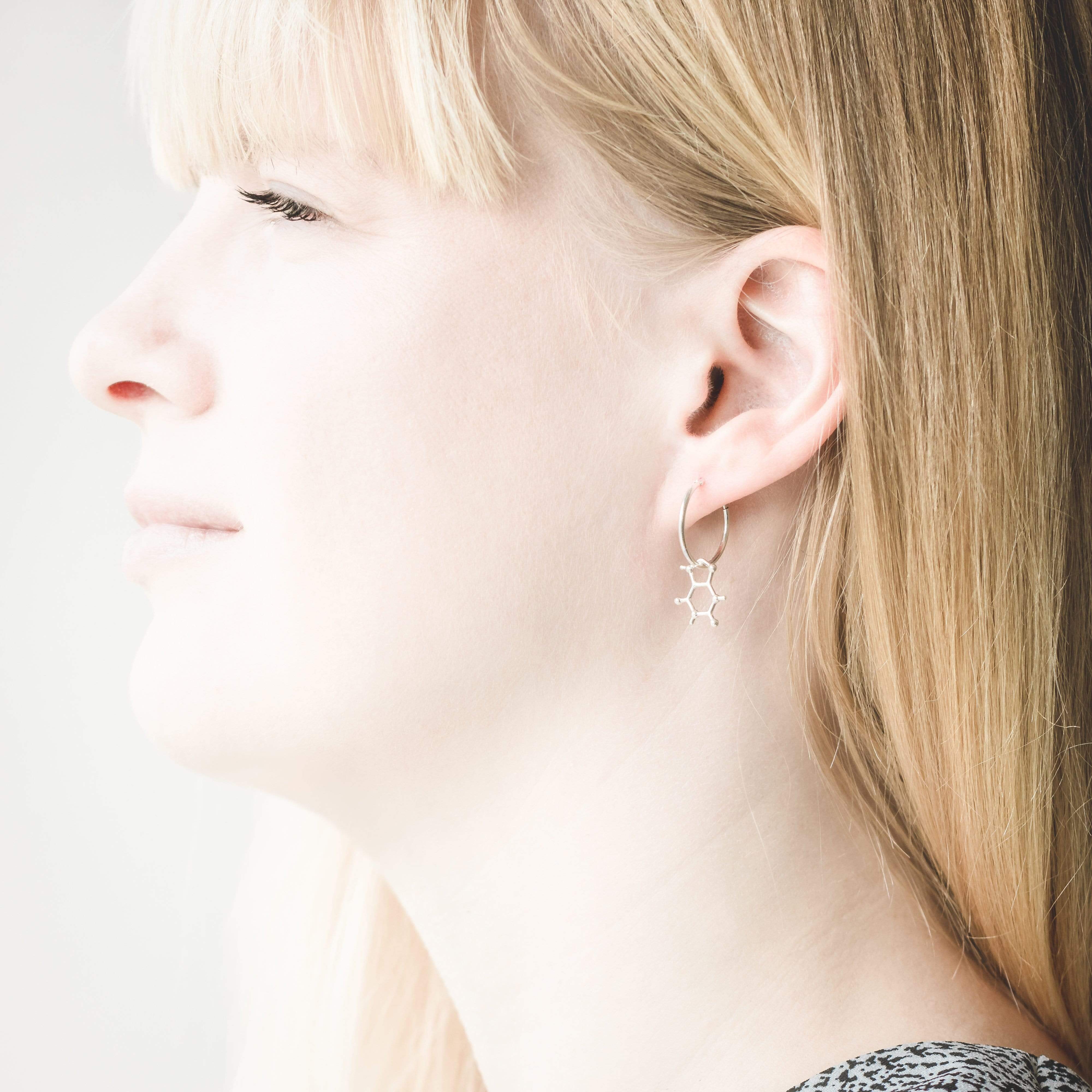 caffeine earrings | silver caffeine earrings | silver